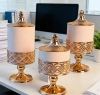 Rose gold high-legged European-style cans, European court-style sealed cans, light luxury carved decorative storage cans for living room tables, wholesale Specification image
